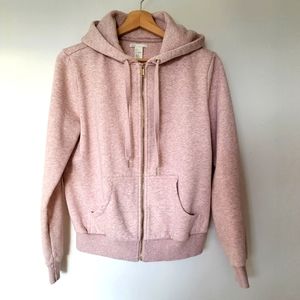 H&M Basic Zip-Up Hoodie Sweatshirt Pink Size S